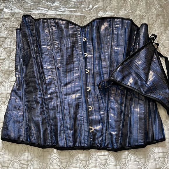 NEW Blue/Gold Metallic Corset - XL (31” waist) - Picture 1 of 2
